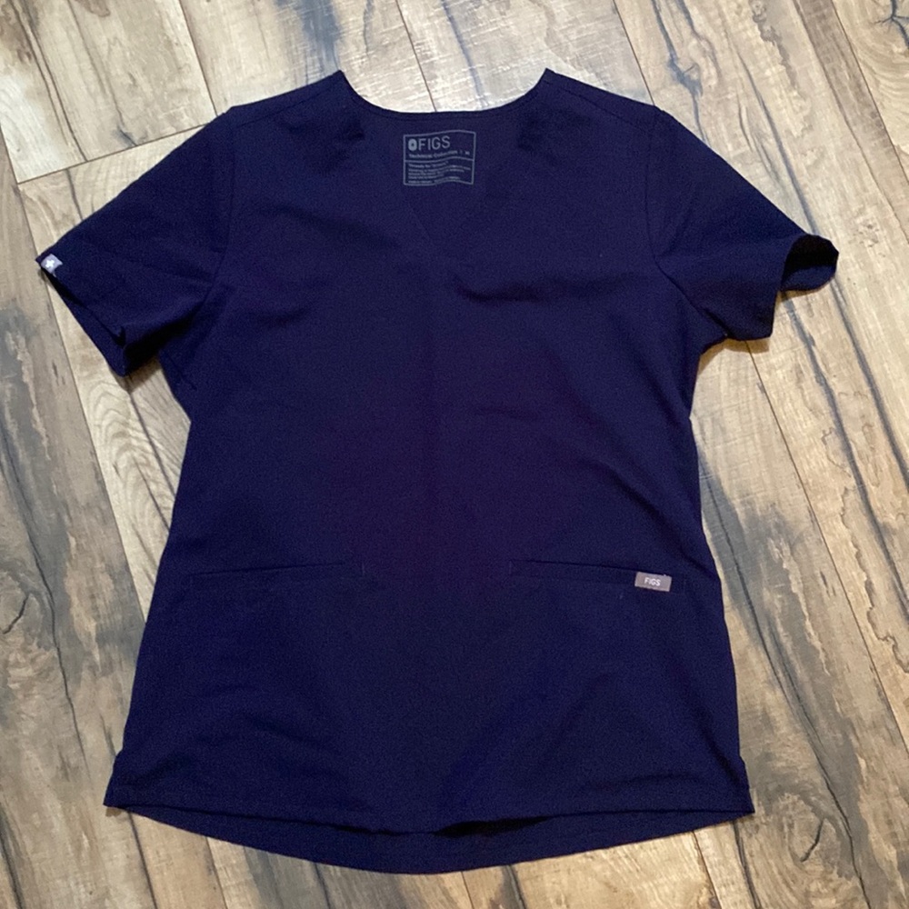Figs, navy blue, size medium scrub top, womens